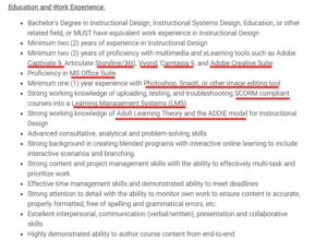 job description for instructional designer